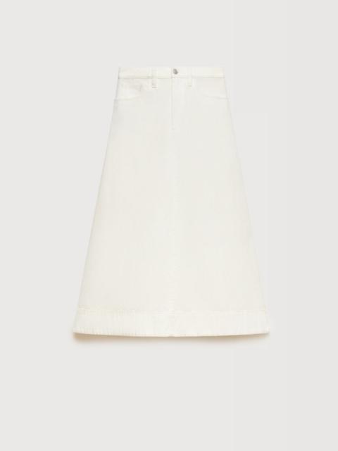 Marni WHITE DENIM FLARED MIDI SKIRT