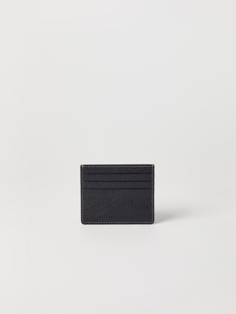 Brunello Cucinelli Grained calfskin mini card case
