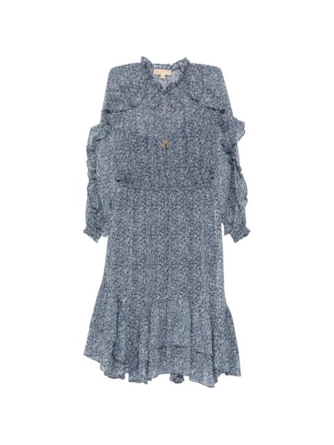 MICHAEL KORS floral ruffle midi dress