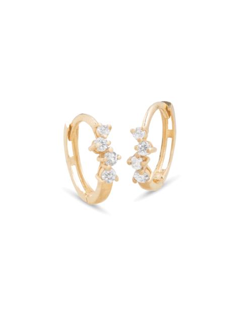 STONE AND STRAND Dainty Sparkle Diamond Cluster Huggies