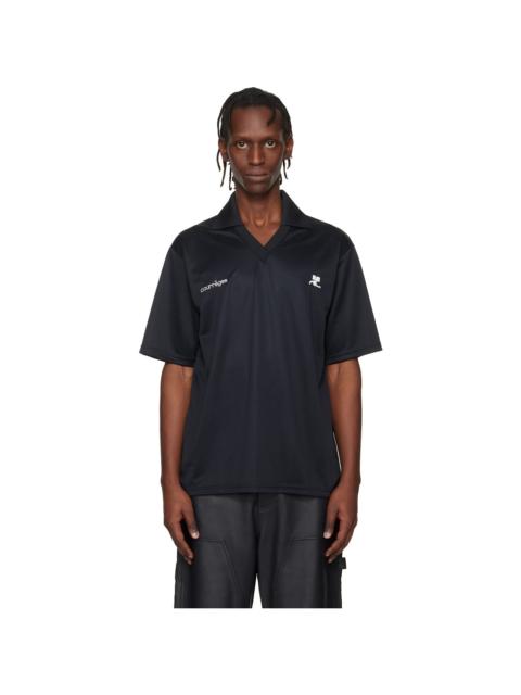courrèges Black Oversized Sports Polo