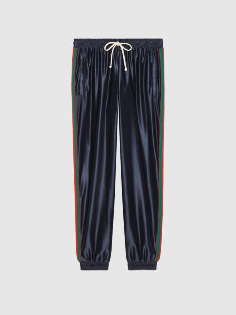 GUCCI Shiny jersey pant with Web