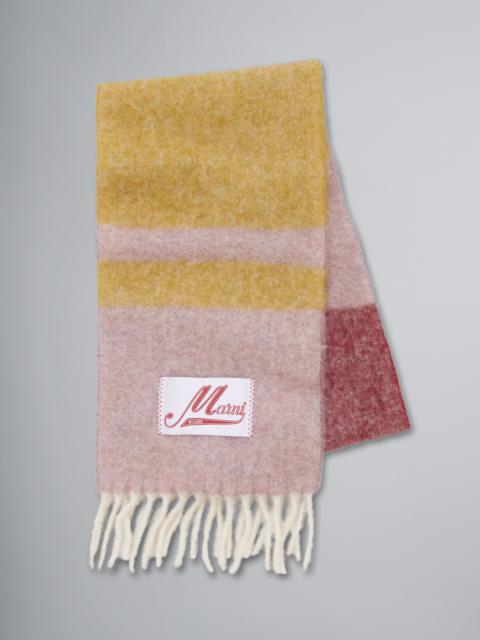 Marni PINK STRIPED MOHAIR SCARF