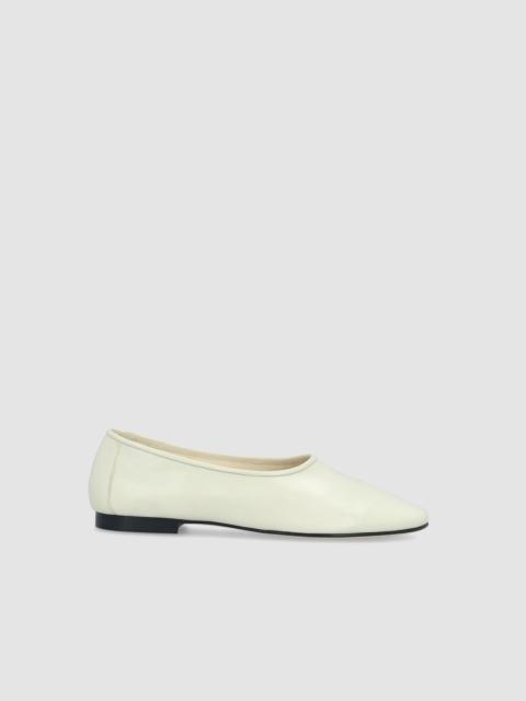 PRUDENCE LIMEWASH CREASED LEATHER BALLET FLAT