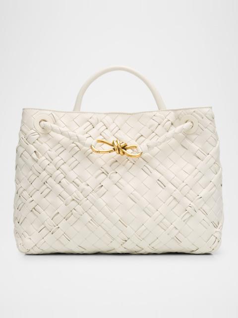 Small Andiamo Intrecciato Leather Top-Handle Bag