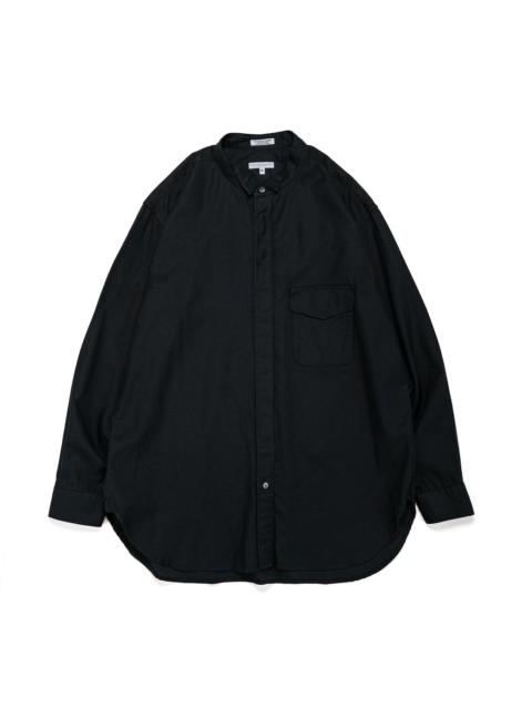 Engineered Garments Wing Collar Shirt Black Cotton Diagonal Dobby Stripe