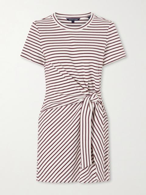 VERONICA BEARD Elvaris Striped Knotted Jersey Mini Dress