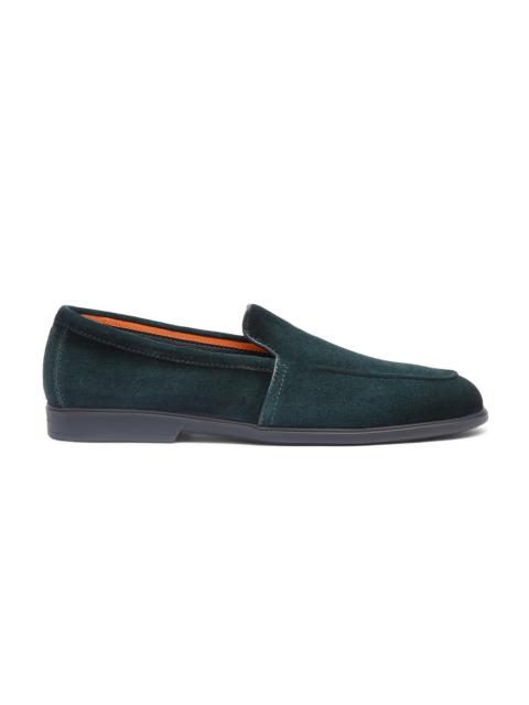 Men's dark green suede loafer