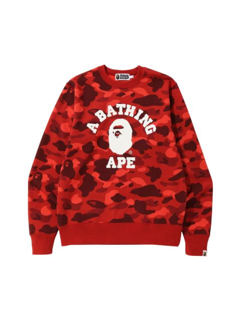 A BATHING APE® BAPE Color Camo College Crewneck 'Red'