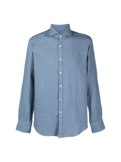 Canali slim-fit linen shirt