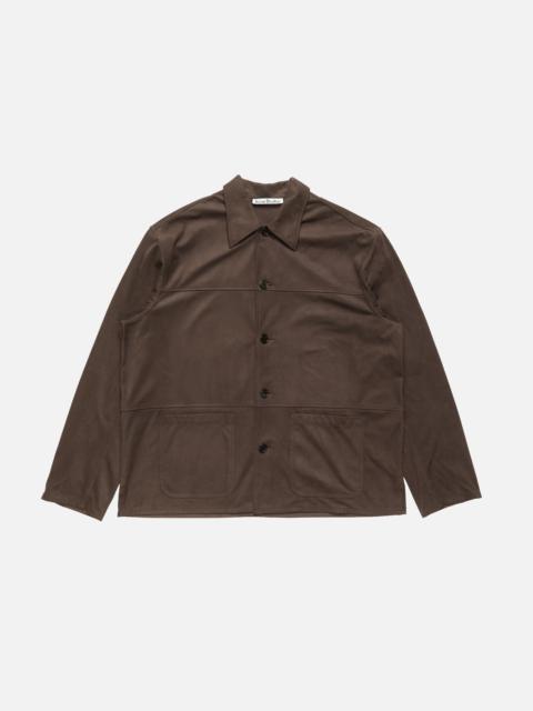Acne Studios Faux suede overshirt - Chocolate brown