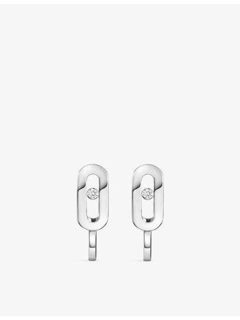 MESSIKA Move Mini Uno 18ct white-gold and diamond earrings