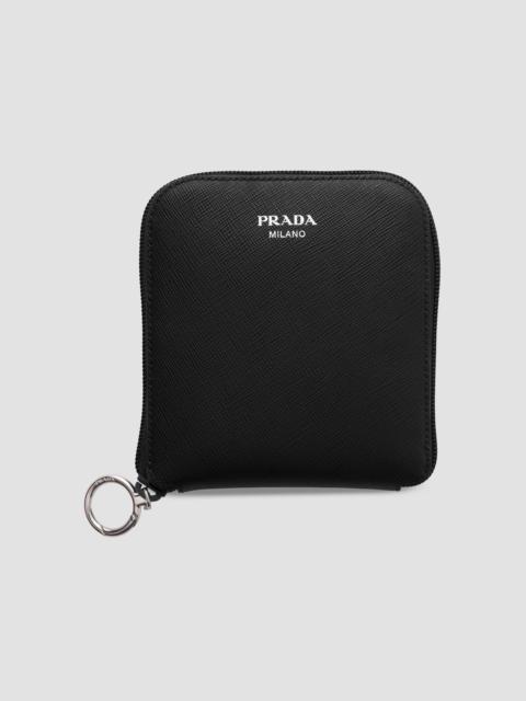 Prada Women's Saffiano Leather Pendant with Re-Nylon Tote Bag - Black