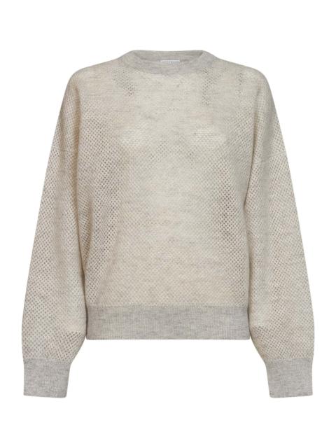 Brunello Cucinelli Ivory Sparkling double-knit Net sweater