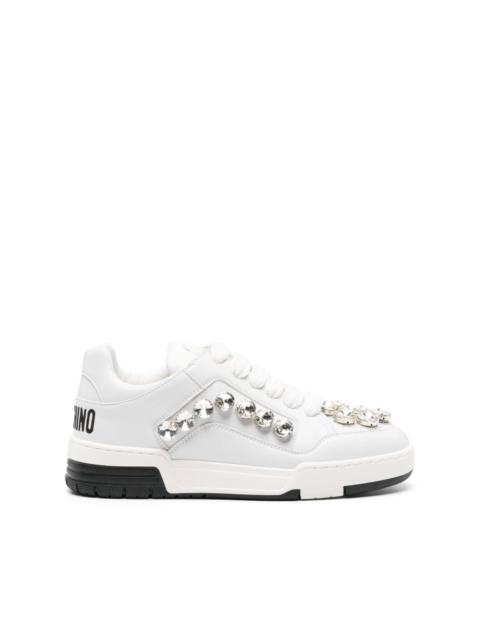 Moschino crystal-embellished panelled sneakers