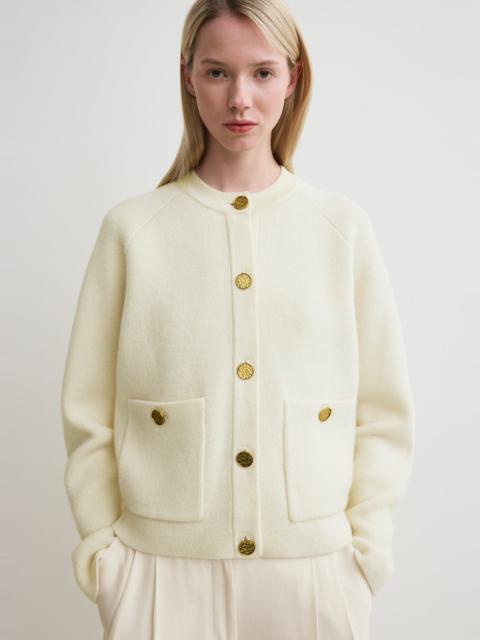 Totême Hammered button cardigan milk