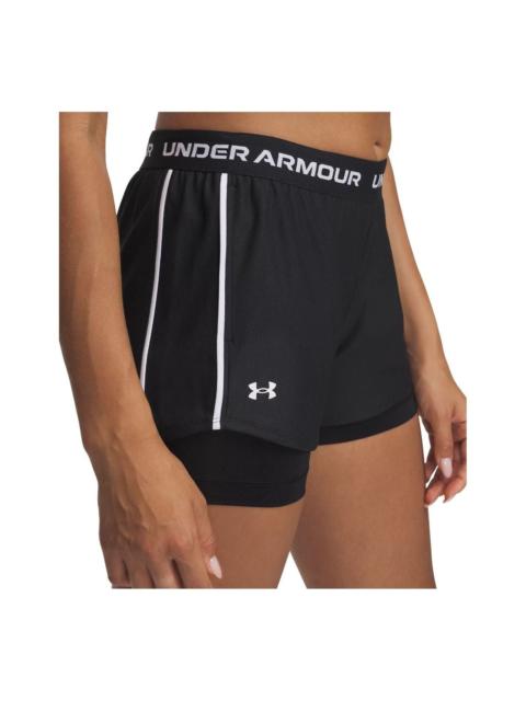 Under Armour (WMNS) Under Armour Tech Play Up 2-in-1 Shorts Asia Sizing 'Black White' 1389895-001