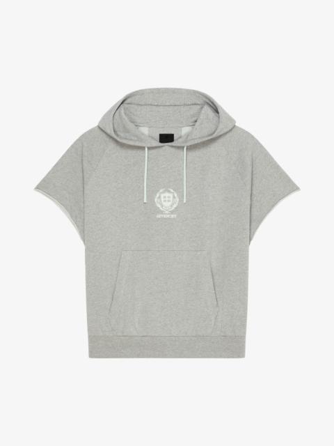 GIVENCHY CREST OVERSIZED SLEEVELESS HOODIE IN FLEECE