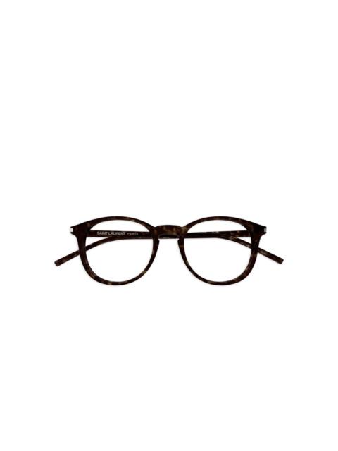 SAINT LAURENT tortoiseshell round-frame glasses