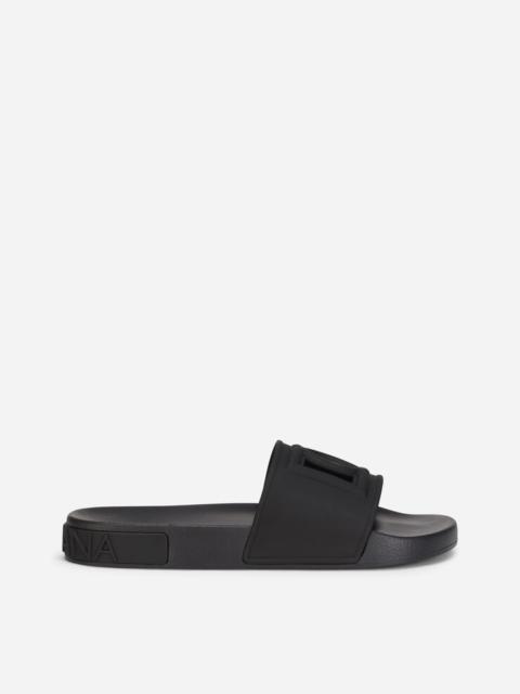 Dolce & Gabbana Rubber beachwear sliders with DG Millennials logo