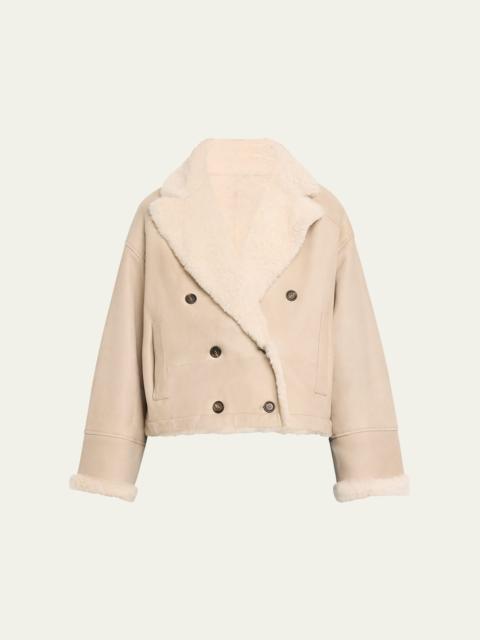 Reversible Suede To Shearling Short Jacket