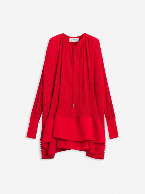 Lanvin FLARED PLEATED DRESS WITH LONG SLEEVES