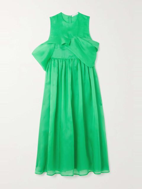 Sidney gathered silk-organza midi dress