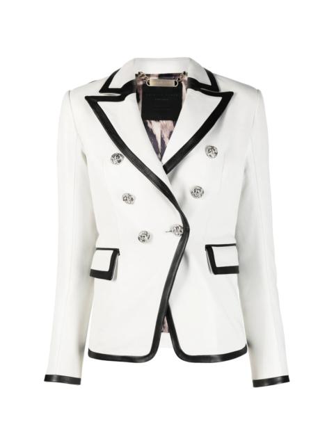 PHILIPP PLEIN two-tone leather blazer