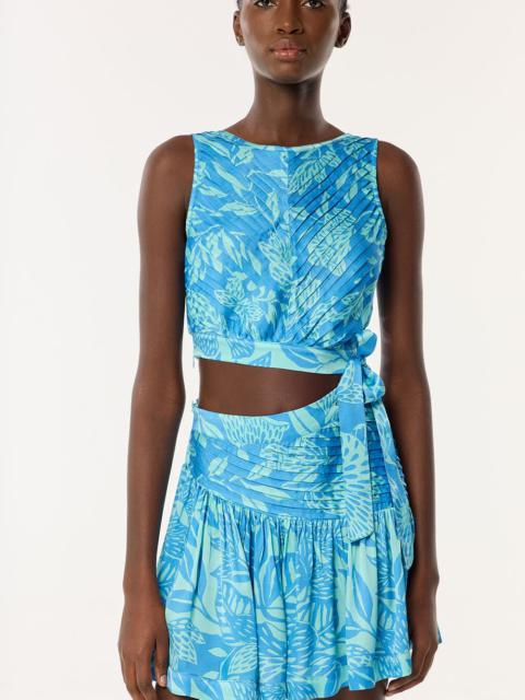 Poupette St Barth Mini Dress Celeste - Blue Macro Stelis