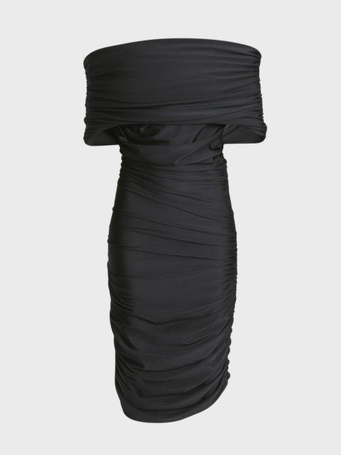 Ruched Off-The-Shoulder Dress