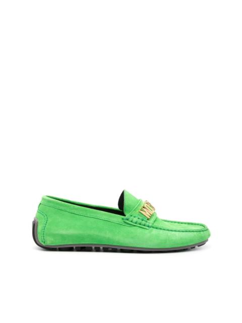 Moschino logo-embellished suede loafers