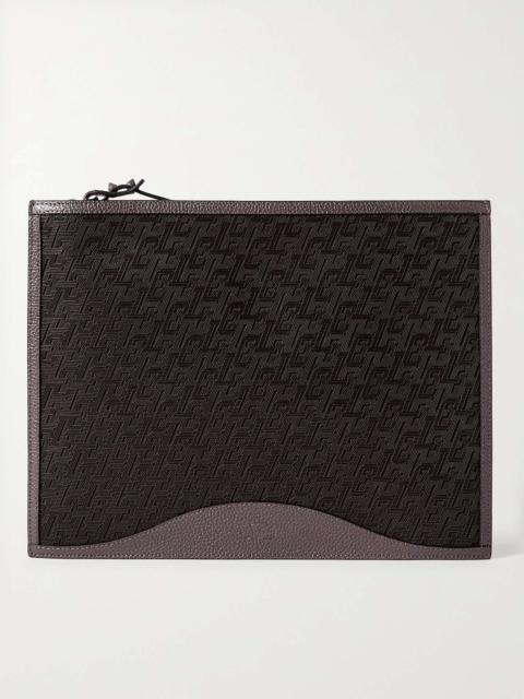 Christian Louboutin Logo-Jacquard Coated-Canvas and Full-Grain Leather Pouch