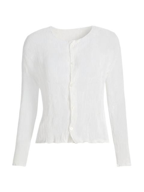 ISSEY MIYAKE Women's Twist Chiffon Button-Front Top - White