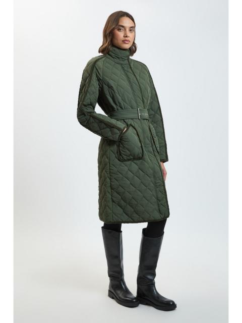 KAREN MILLEN Quilted Tipped Long Coat