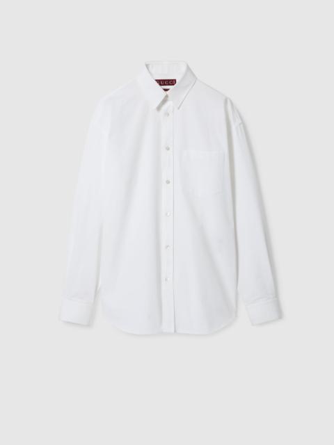 GUCCI Cotton poplin shirt with Gucci detail