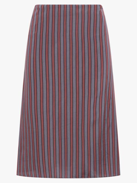 Dries Van Noten SUSYA STRIPE MIDI SKIRT | BURGUNDY/GREY