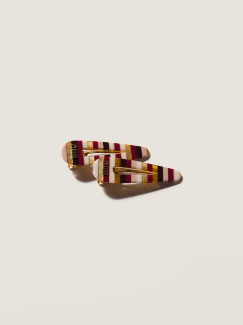 Miu Miu Hair clips with logo