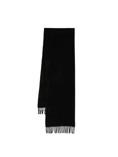 Mulberry embroidered-logo fringed scarf