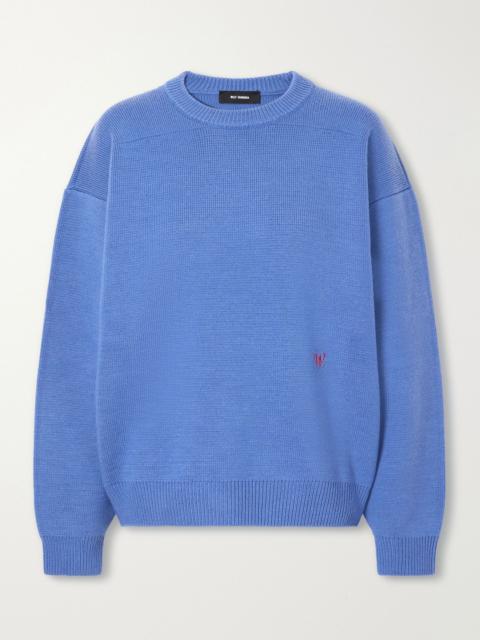 WILLY CHAVARRIA Logo-embroidered wool sweater Blue