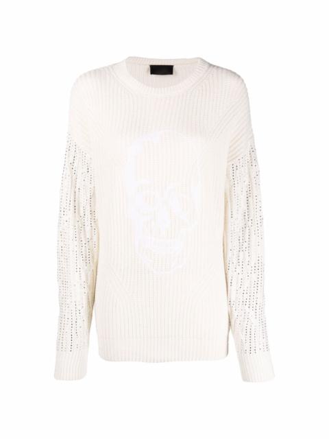 crystal-embellished knitted jumper