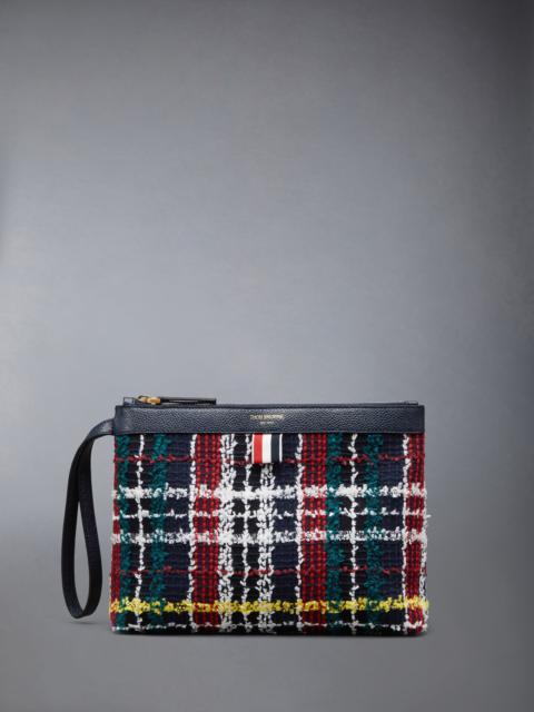 Thom Browne Hunting Tartan Eyelash Tweed Toiletry Case