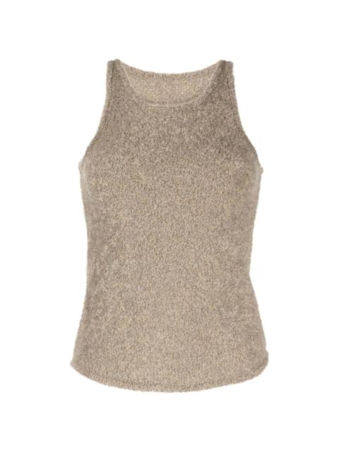 sleeveless fleece knitted top