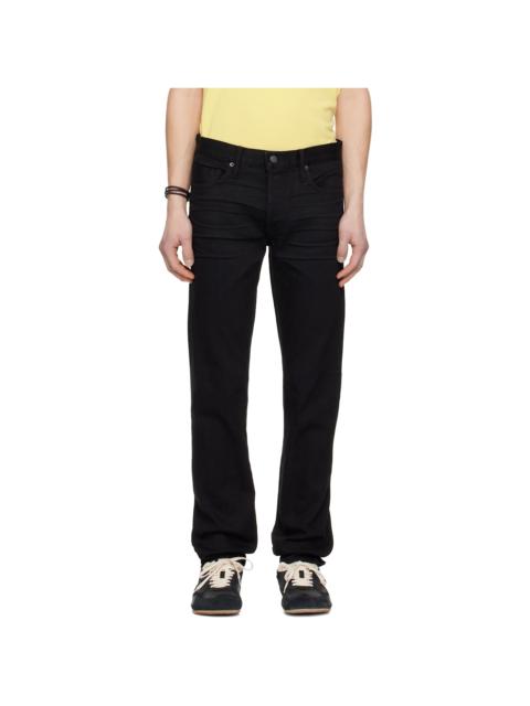 TOM FORD Black Stretch Selvedge Straight Fit Jeans