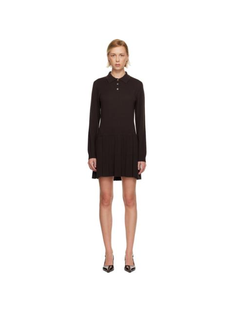 SANDY LIANG Brown Hague Sweater Minidress