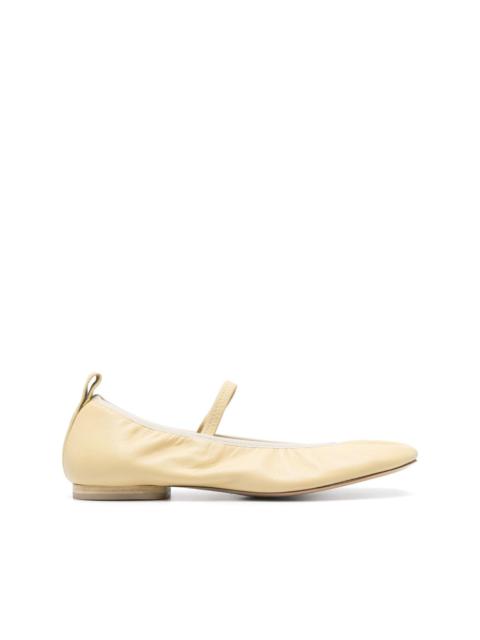 Dark Chocolate Square Ballerina With 55mm Heel | LEMAIRE