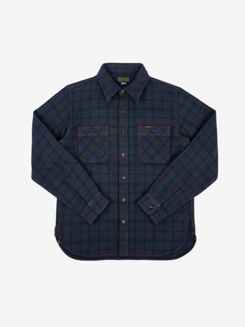 IHSH-334-OD Ultra Heavy Flannel Classic Check Work Shirt - Red Overdyed Black