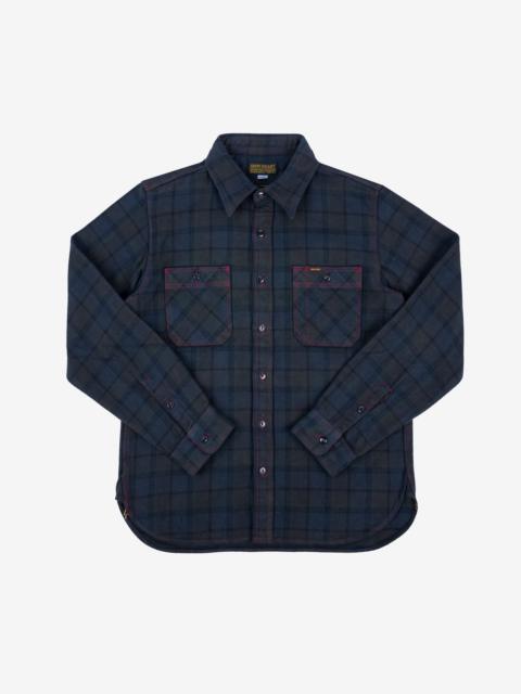 Iron Heart IHSH-334-OD Ultra Heavy Flannel Classic Check Work Shirt - Red Overdyed Black