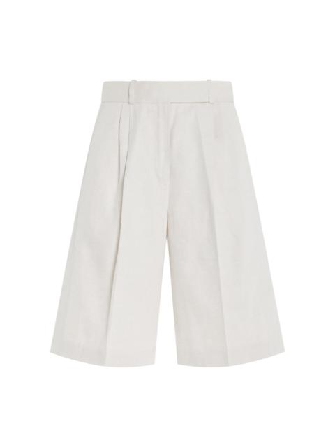 Proenza Schouler Jenny Cotton-Linen Shorts white