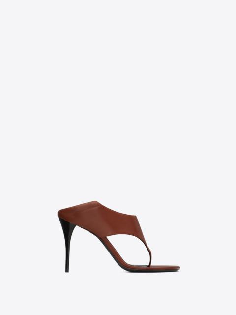 SAINT LAURENT sand sandals in smooth leather