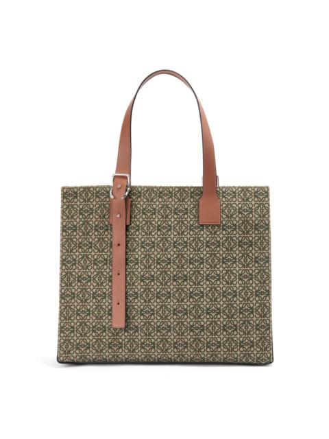 Loewe Buckle Horizontal tote in Anagram jacquard and calfskin